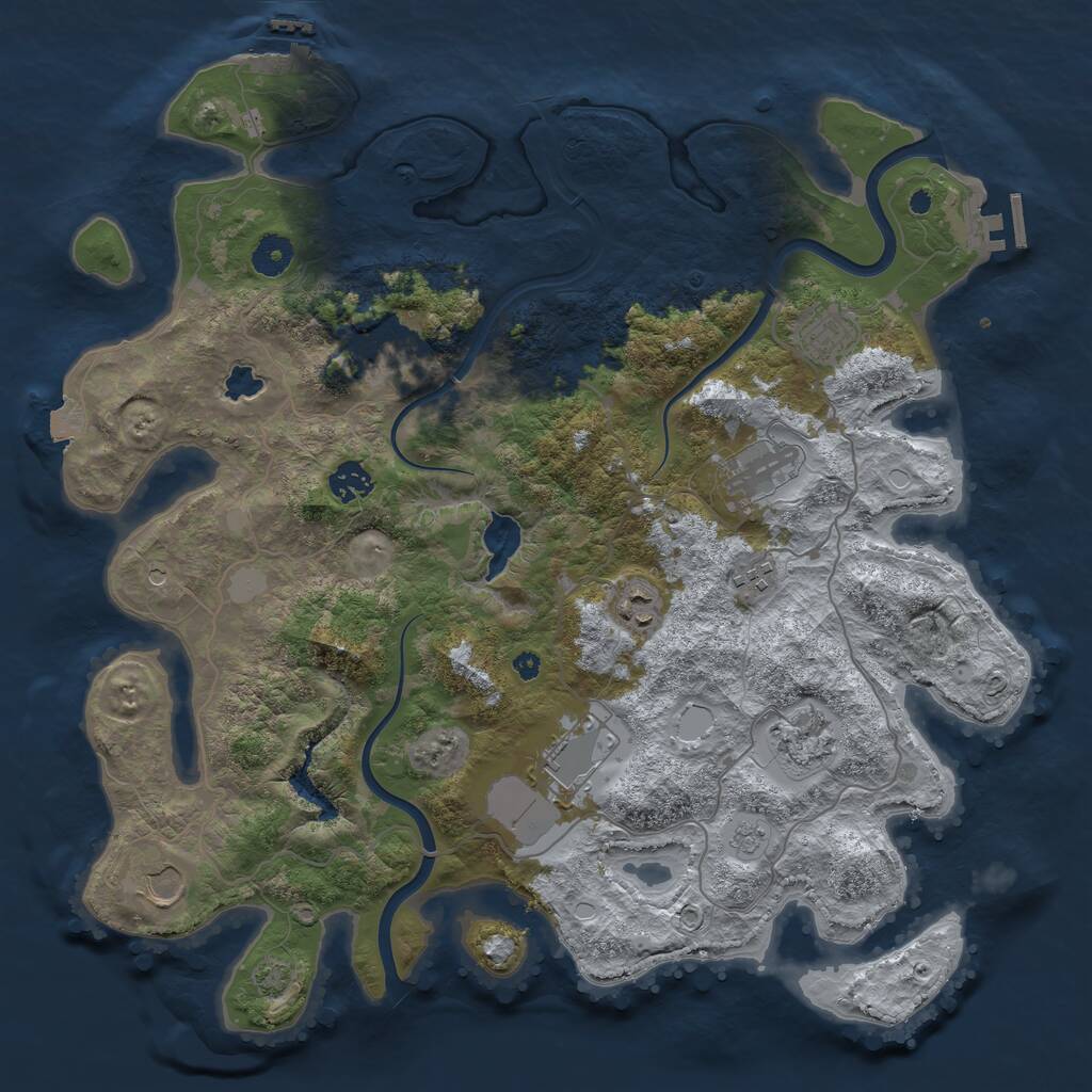 Rust Map: Procedural Map, Size: 4000, Seed: 292235888, 15 Monuments