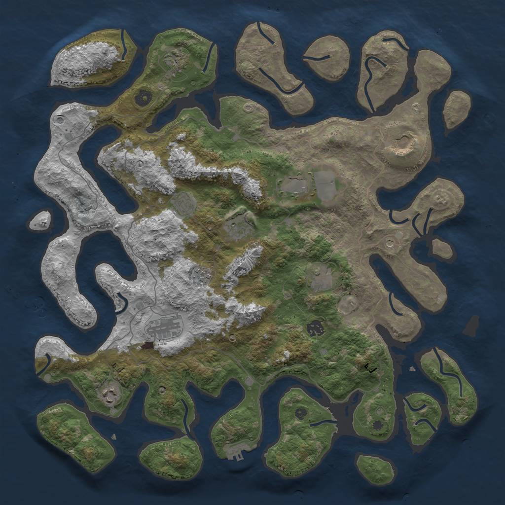 Rust Map: Procedural Map, Size: 4500, Seed: 324836, 14 Monuments