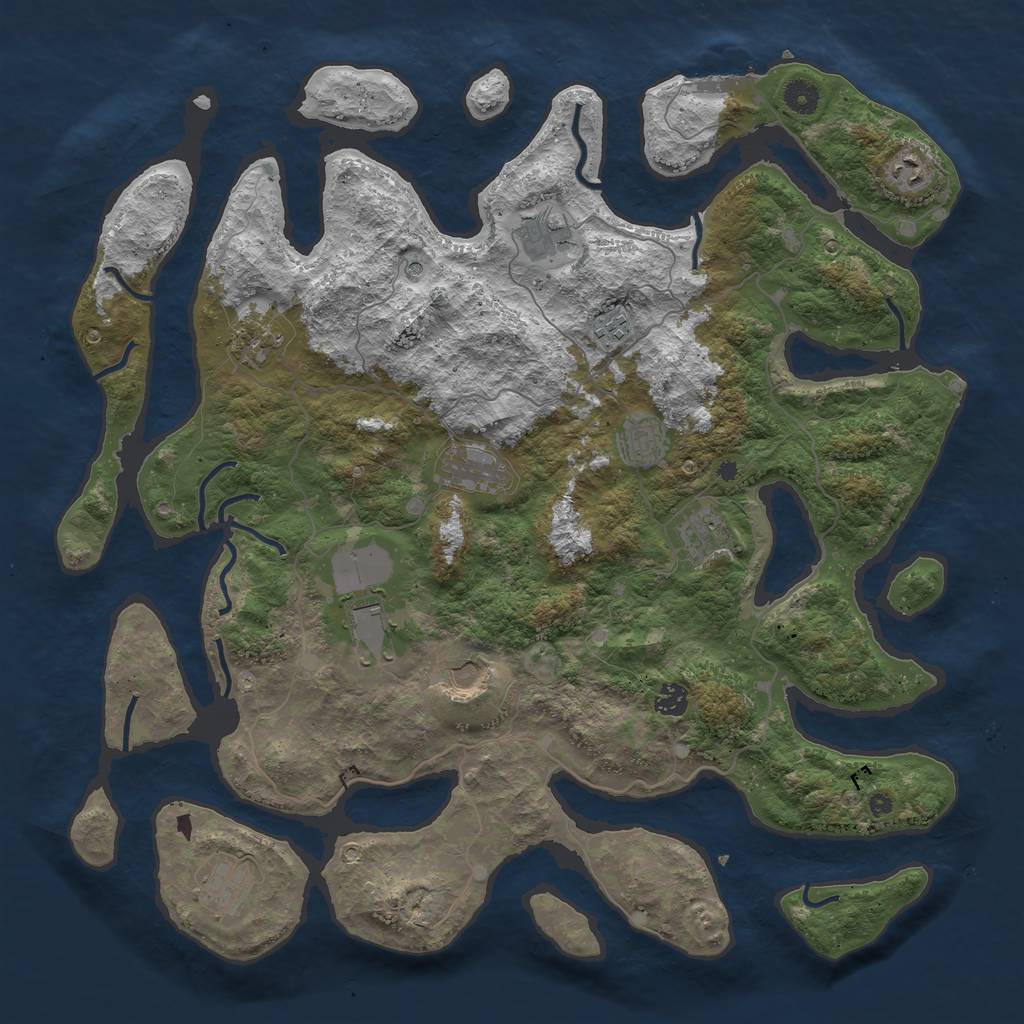 Rust Map: Procedural Map, Size: 4500, Seed: 54674, 15 Monuments