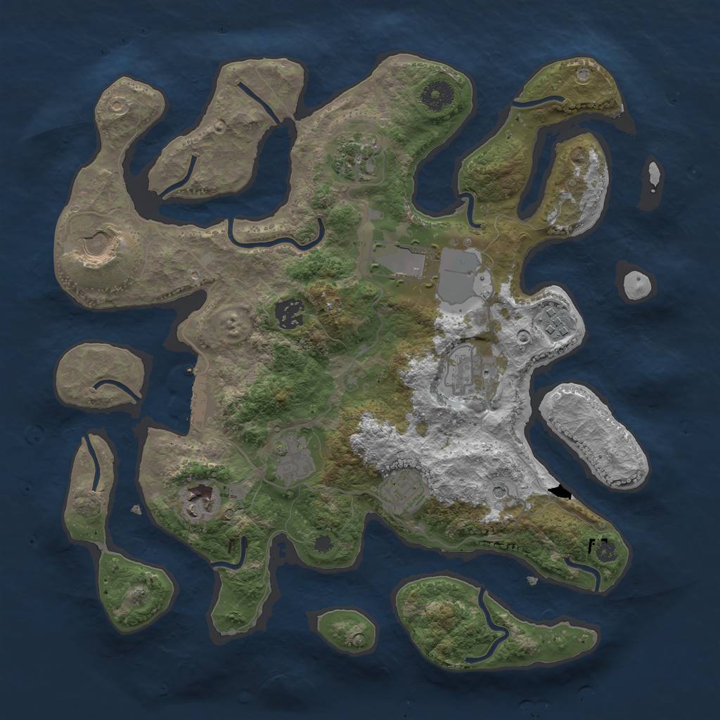 Rust Map: Procedural Map, Size: 3500, Seed: 402390191, 13 Monuments