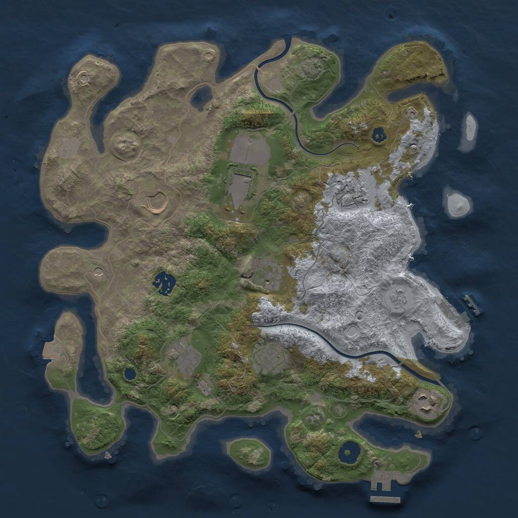 Rust Map: Procedural Map, Size: 3500, Seed: 402390191, 14 Monuments