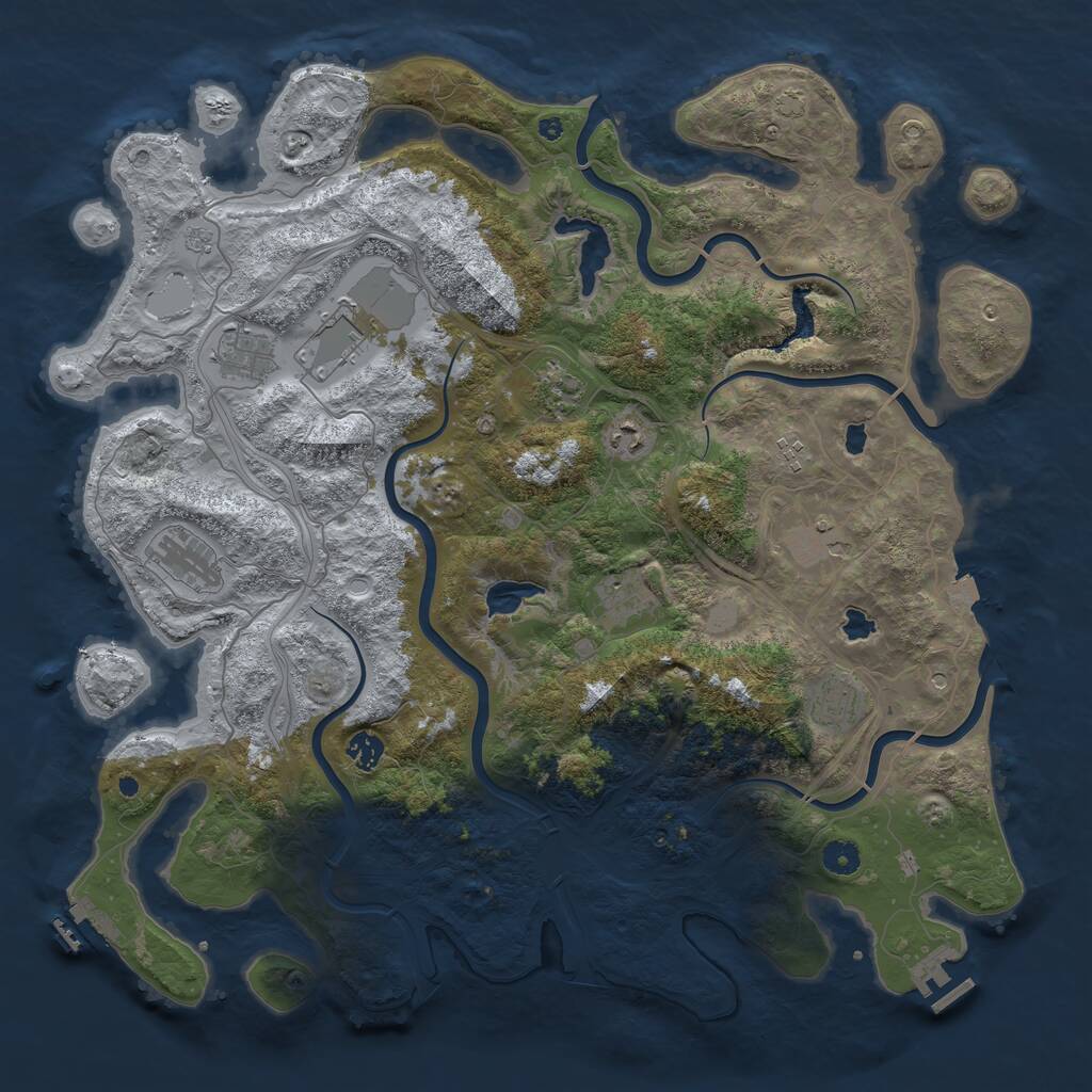 Rust Map: Procedural Map, Size: 4500, Seed: 682374901, 16 Monuments