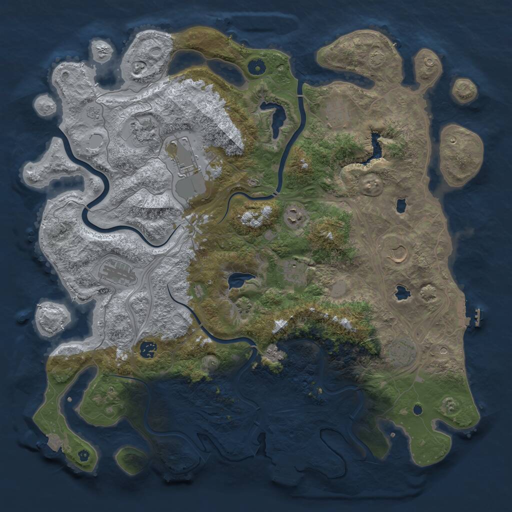 Rust Map: Procedural Map, Size: 4500, Seed: 682374901, 16 Monuments