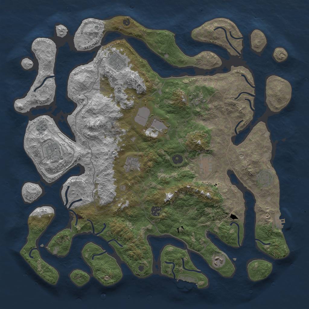 Rust Map: Procedural Map, Size: 4500, Seed: 682374901, 15 Monuments