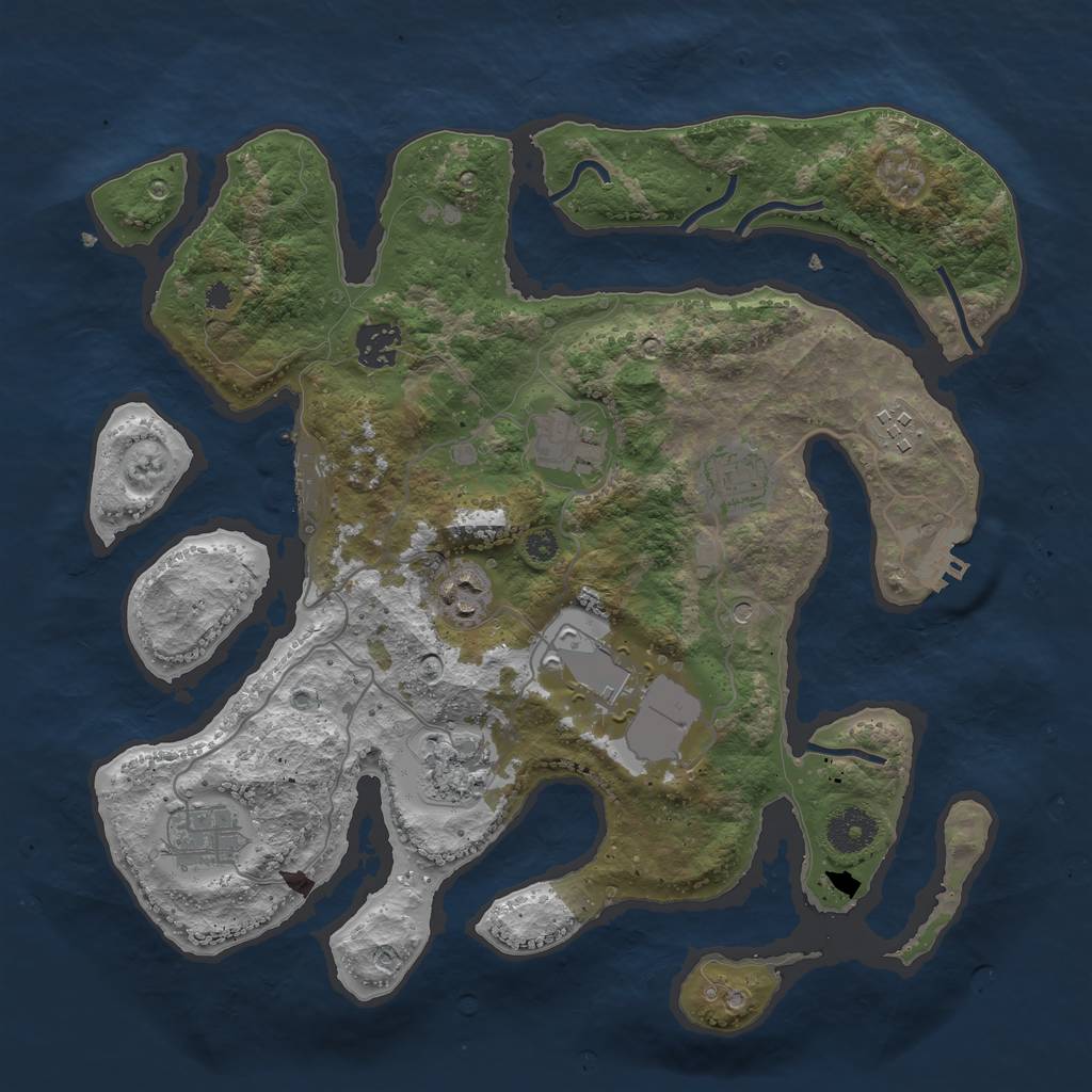 Rust Map: Procedural Map, Size: 3500, Seed: 571829, 13 Monuments