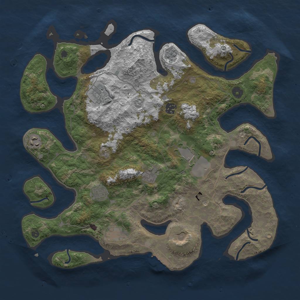 Rust Map: Procedural Map, Size: 4000, Seed: 184063, 12 Monuments