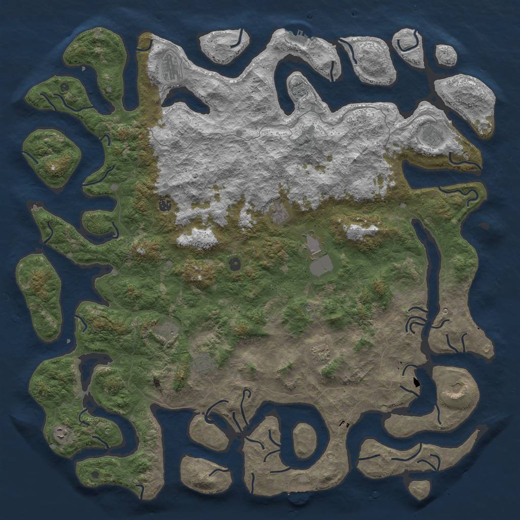 Rust Map: Procedural Map, Size: 6000, Seed: 20210627, 16 Monuments