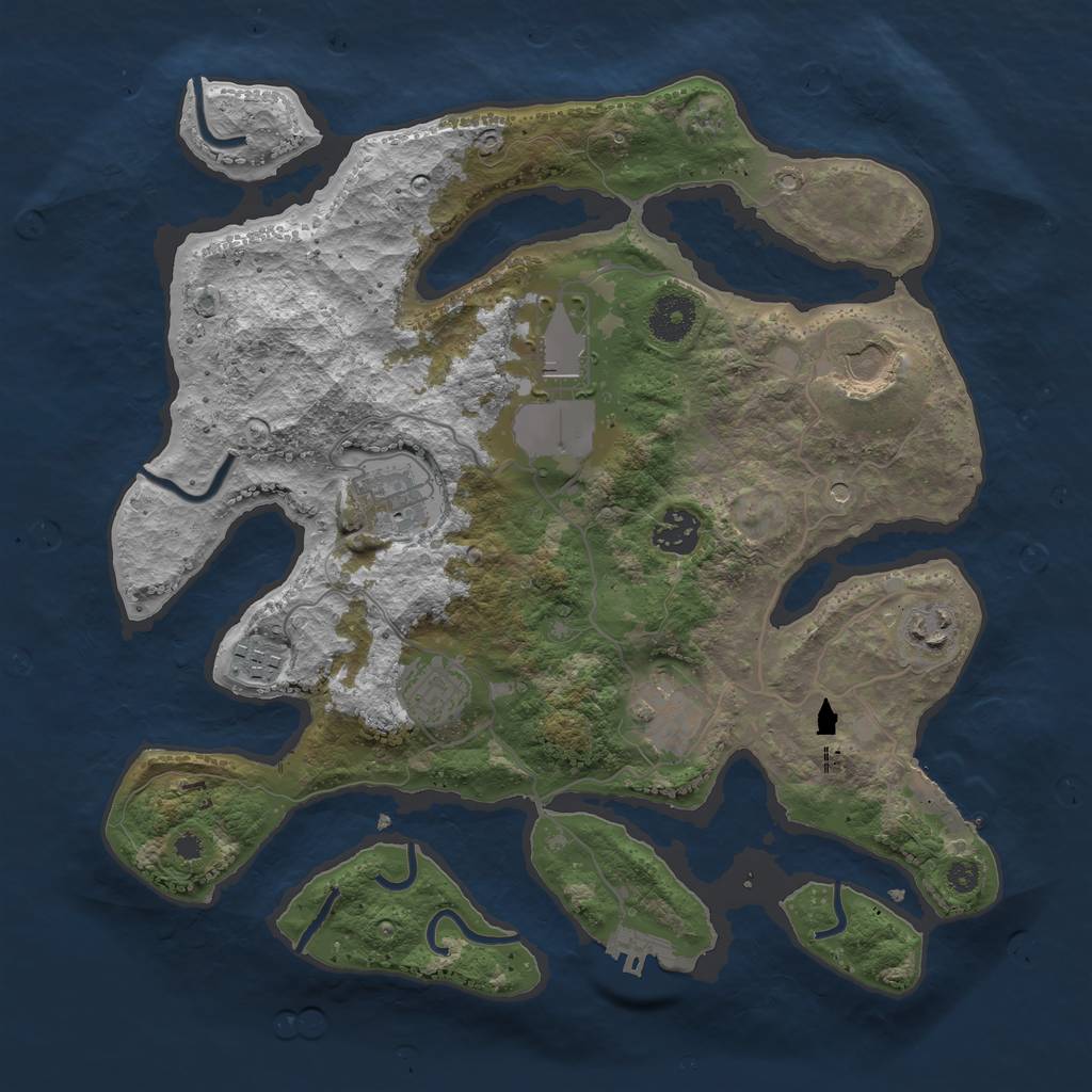 Rust Map: Procedural Map, Size: 3500, Seed: 19170, 13 Monuments