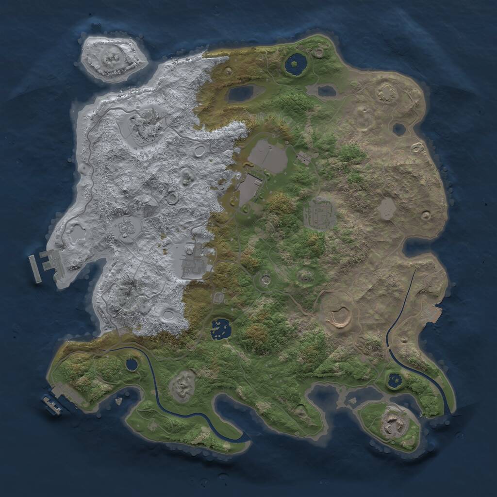Rust Map: Procedural Map, Size: 3500, Seed: 19170, 13 Monuments