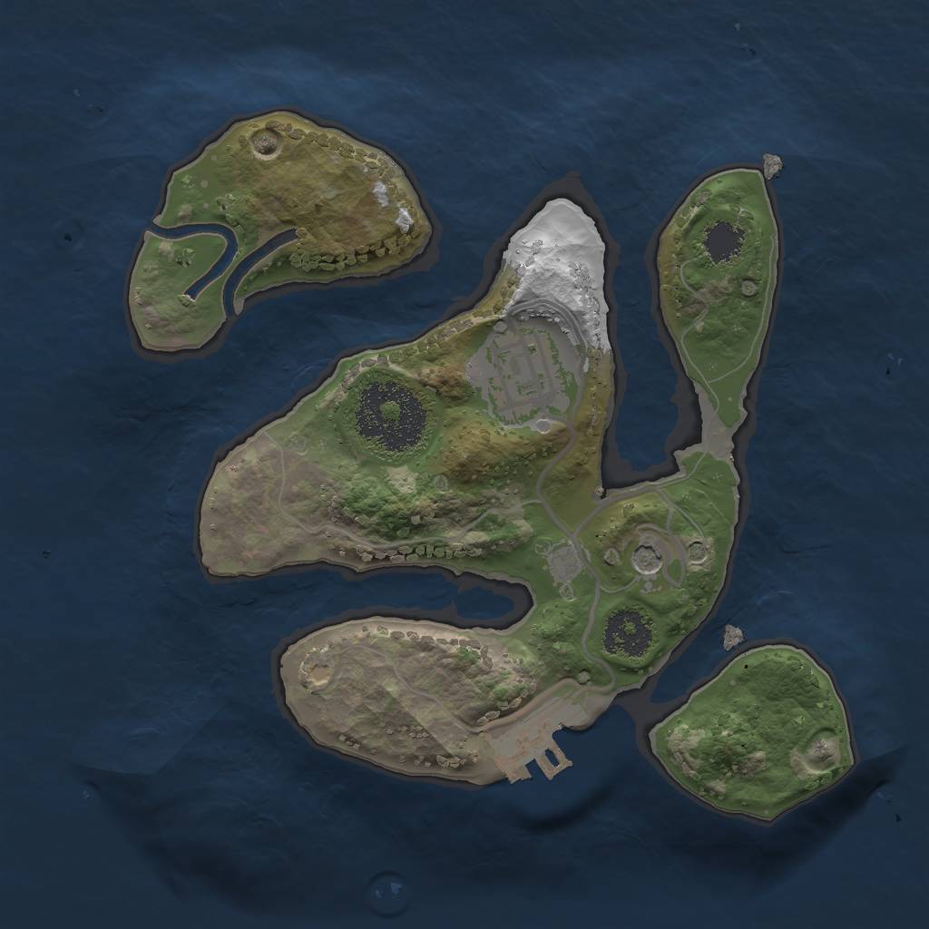 Rust Map: Procedural Map, Size: 2000, Seed: 145106632, 5 Monuments