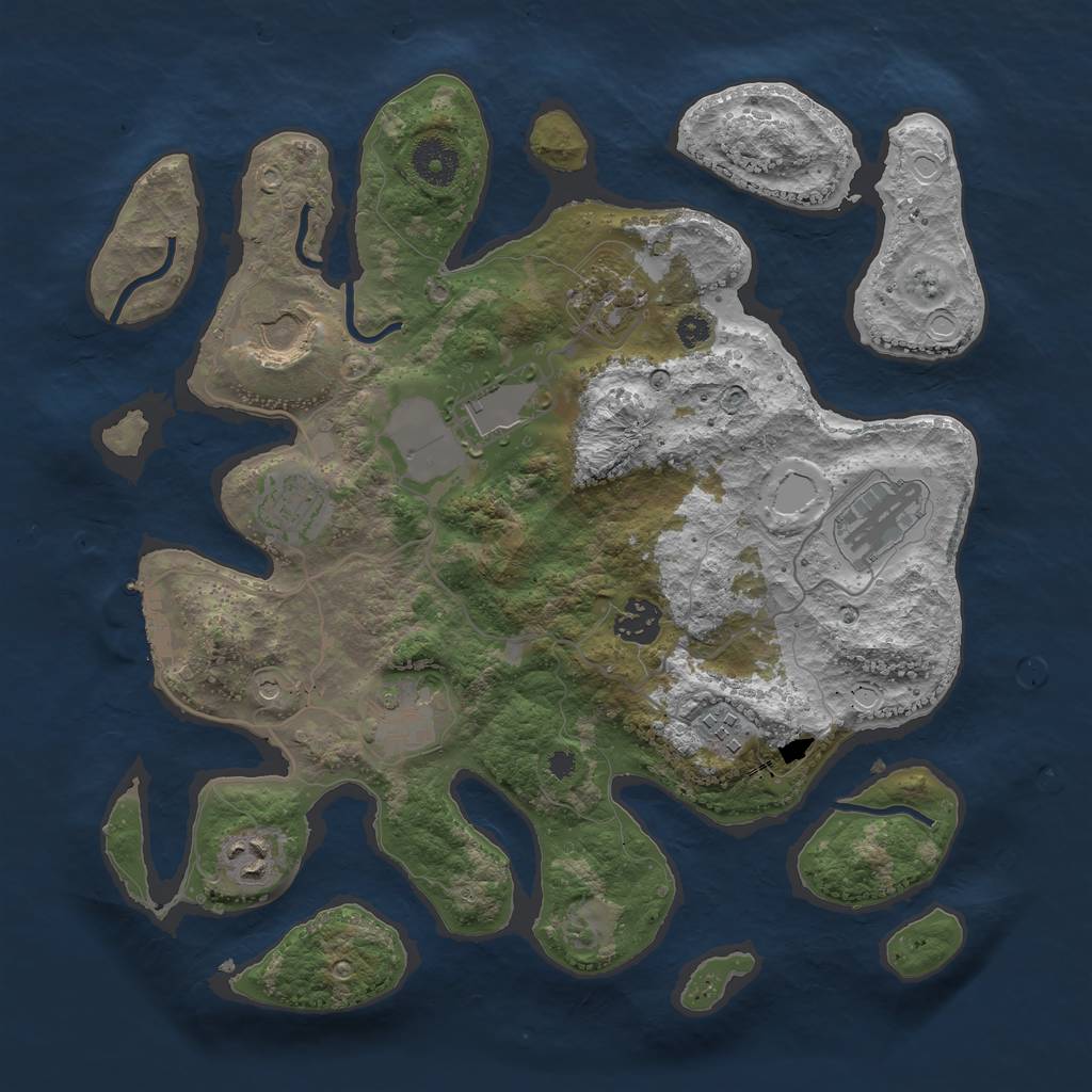 Rust Map: Procedural Map, Size: 3500, Seed: 598020, 19 Monuments