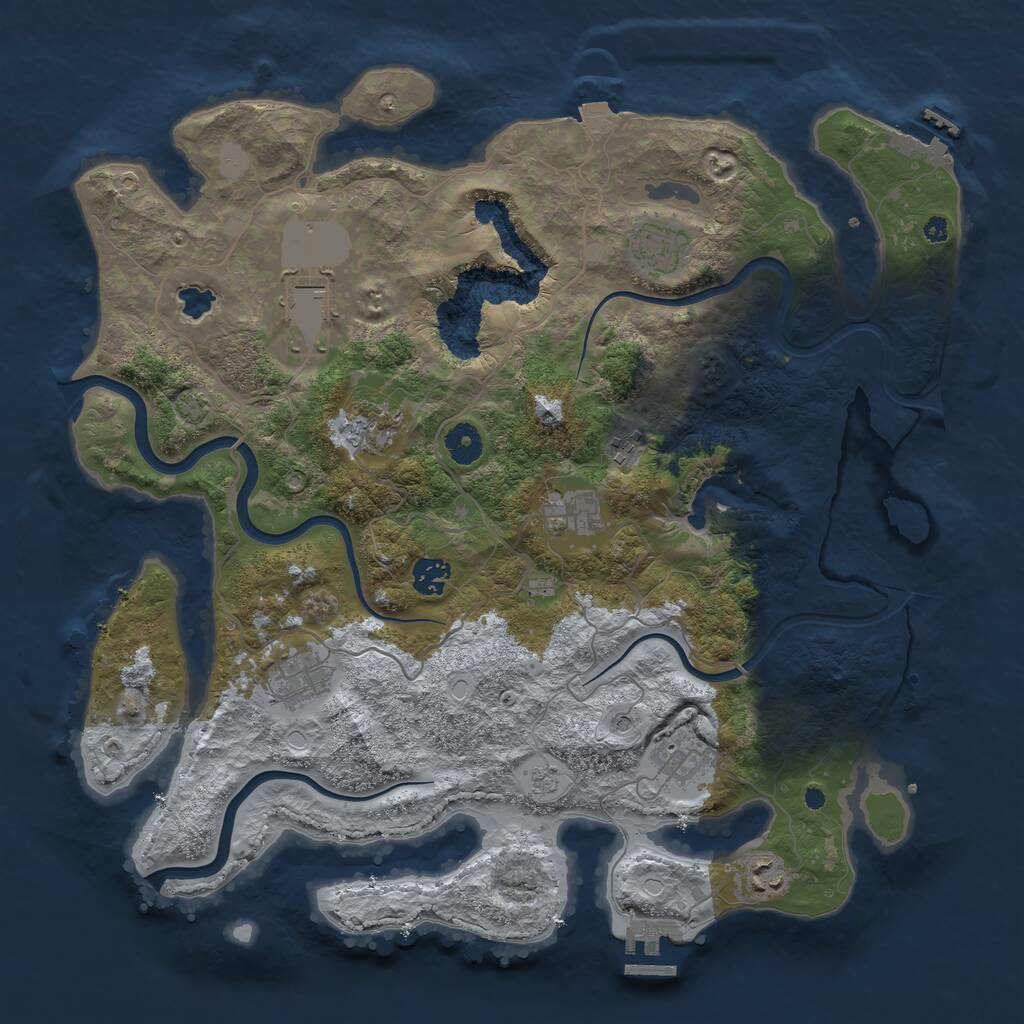 Rust Map: Procedural Map, Size: 4000, Seed: 103021, 15 Monuments