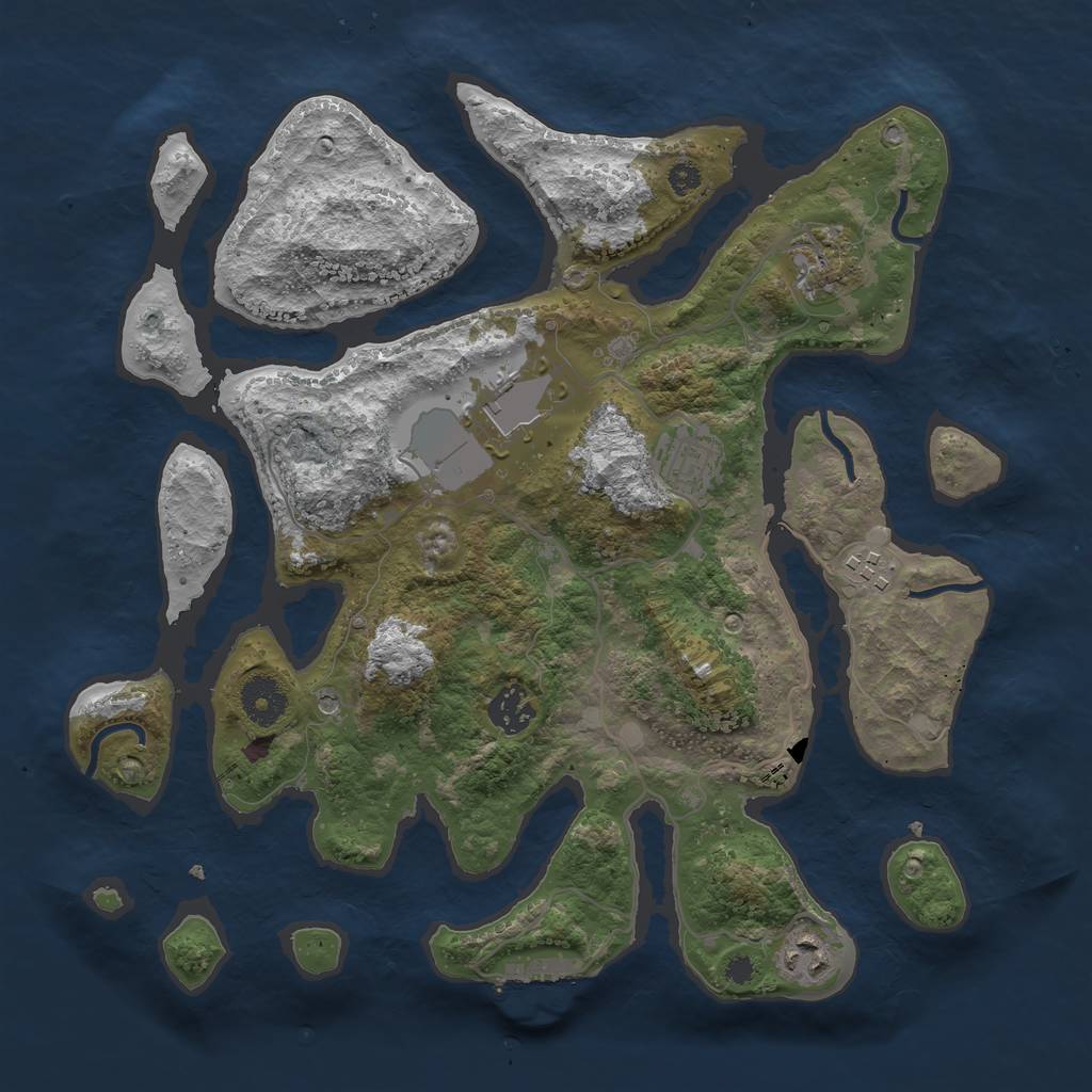 Rust Map: Procedural Map, Size: 3500, Seed: 1681703507, 10 Monuments