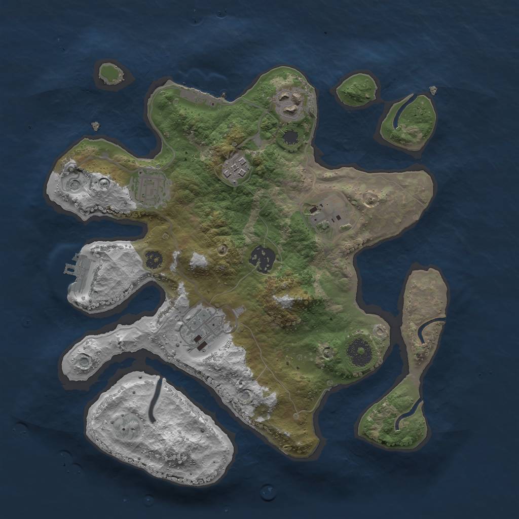 Rust Map: Procedural Map, Size: 3000, Seed: 5612, 11 Monuments