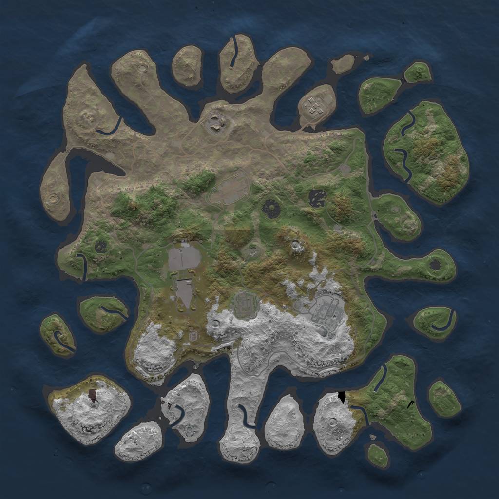 Rust Map: Procedural Map, Size: 4000, Seed: 404727, 10 Monuments