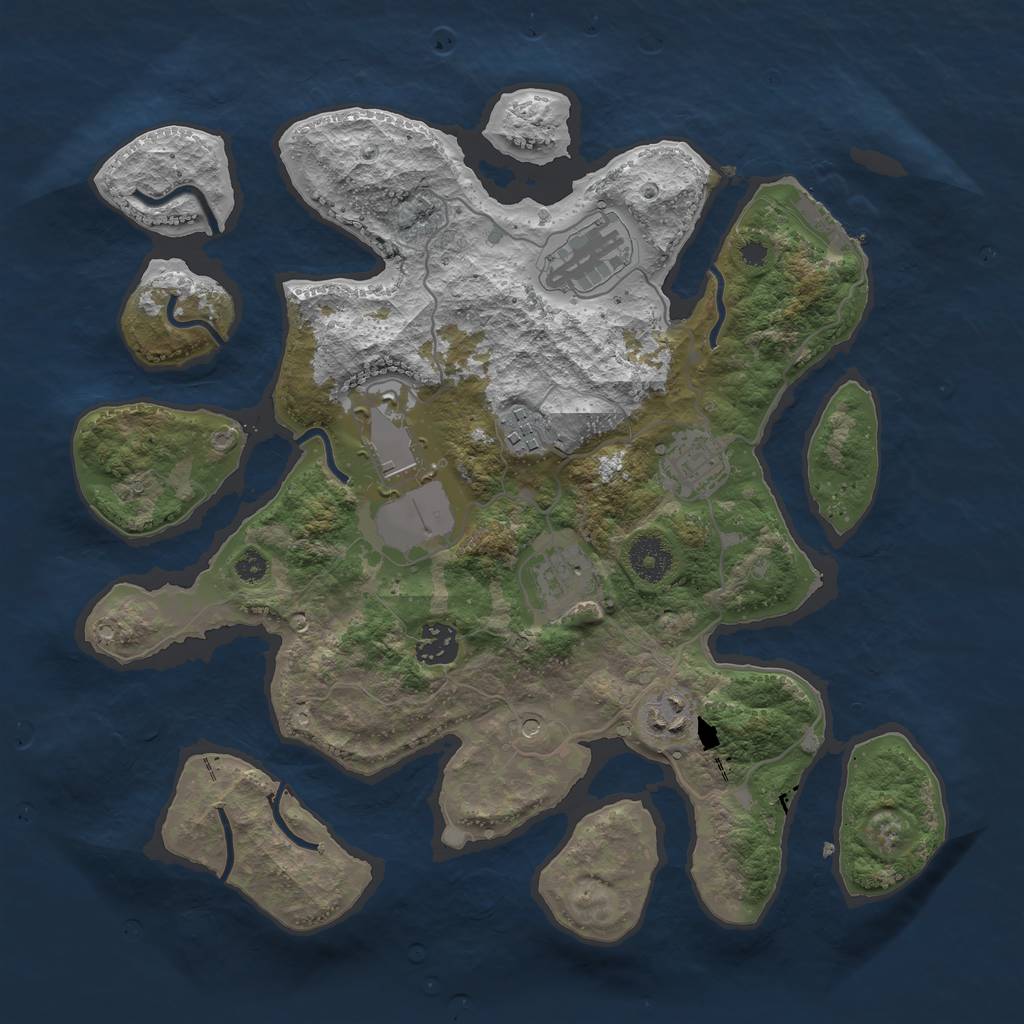 Rust Map: Procedural Map, Size: 3500, Seed: 984565158, 11 Monuments