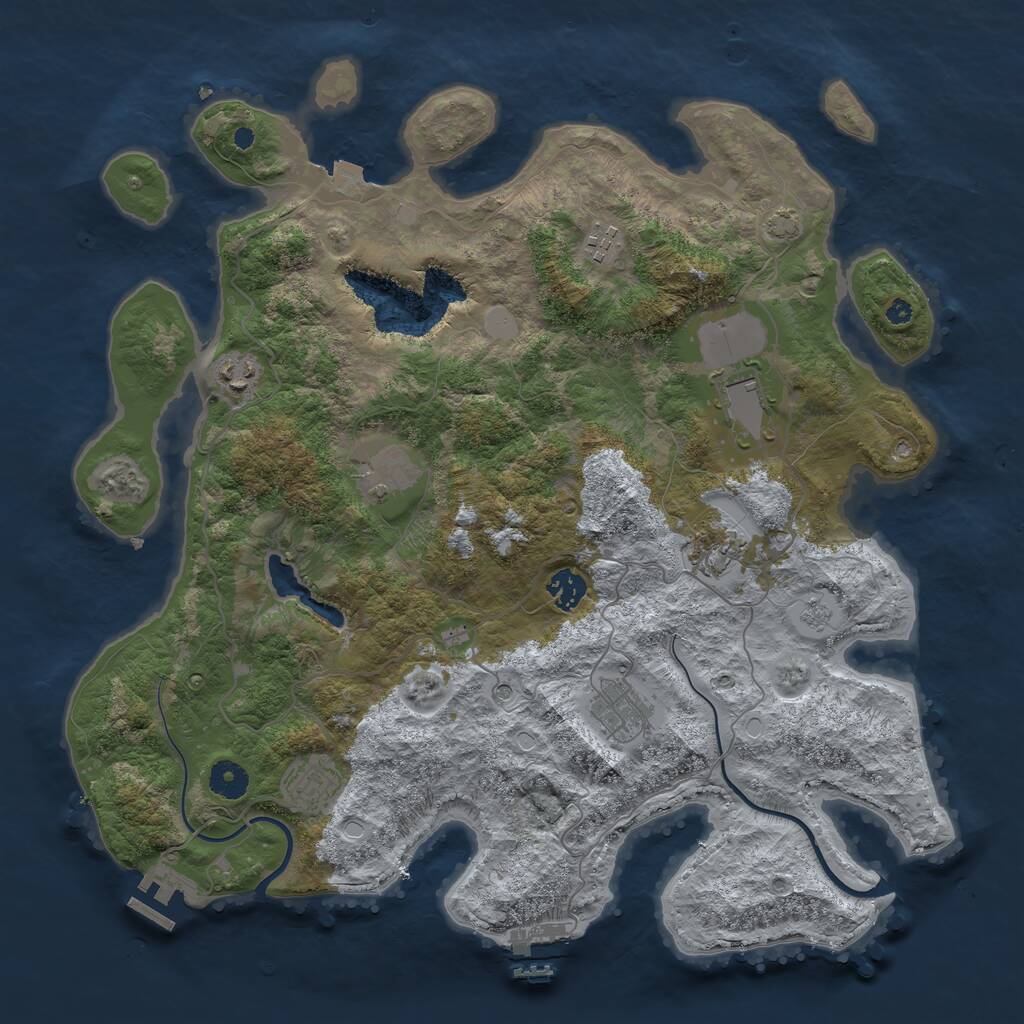Rust Map: Procedural Map, Size: 4000, Seed: 822422, 14 Monuments