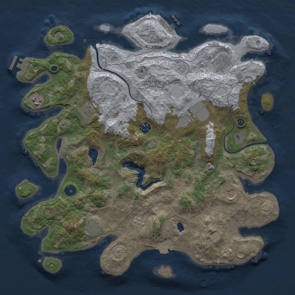 Rust Map: Procedural Map, Size: 4000, Seed: 401316, 14 Monuments