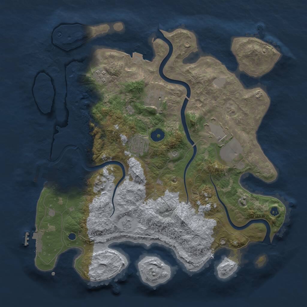 Rust Map: Procedural Map, Size: 3500, Seed: 63467, 9 Monuments