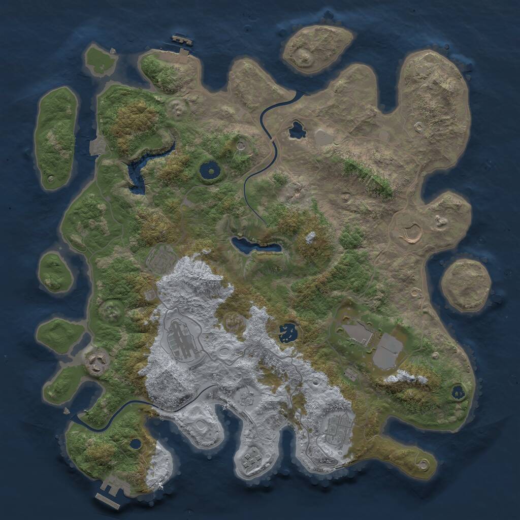 Rust Map: Procedural Map, Size: 4000, Seed: 391450, 14 Monuments