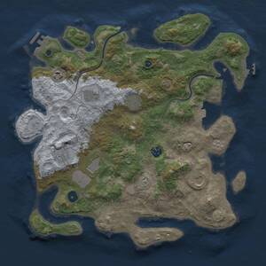 Thumbnail Rust Map: Procedural Map, Size: 3800, Seed: 11277772, 14 Monuments
