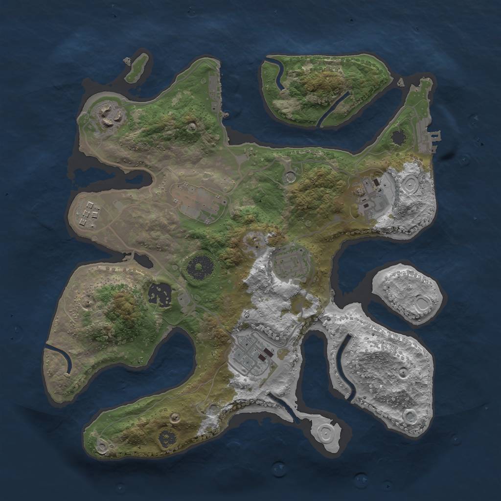 Rust Map: Procedural Map, Size: 3000, Seed: 591536587, 15 Monuments