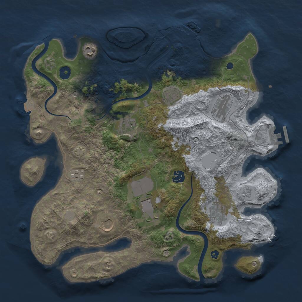 Rust Map: Procedural Map, Size: 3600, Seed: 111800168, 15 Monuments