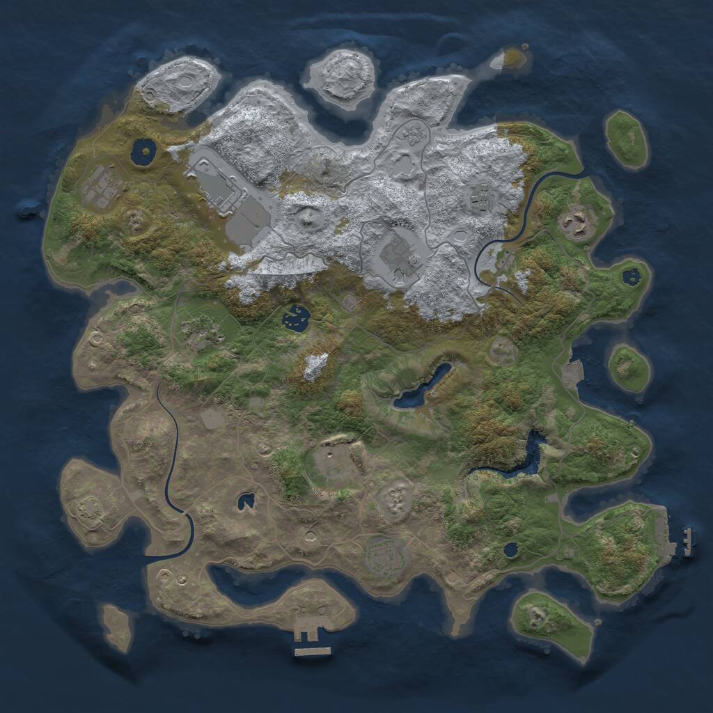 Rust Map: Procedural Map, Size: 4000, Seed: 1750205087, 15 Monuments