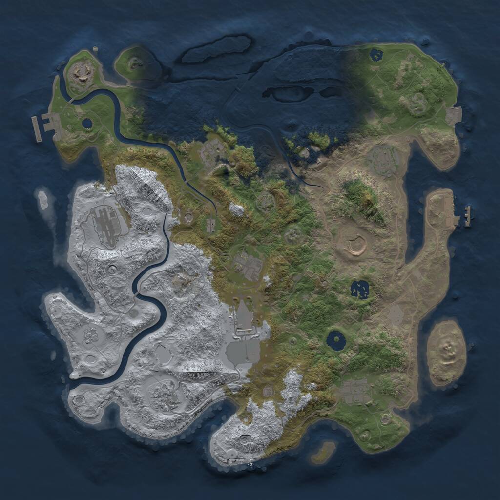Rust Map: Procedural Map, Size: 3850, Seed: 1768486069, 17 Monuments