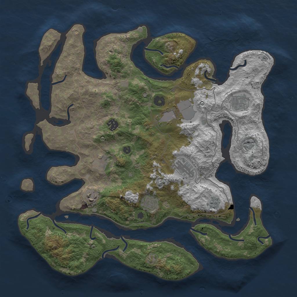 Rust Map: Procedural Map, Size: 4000, Seed: 812833349, 10 Monuments