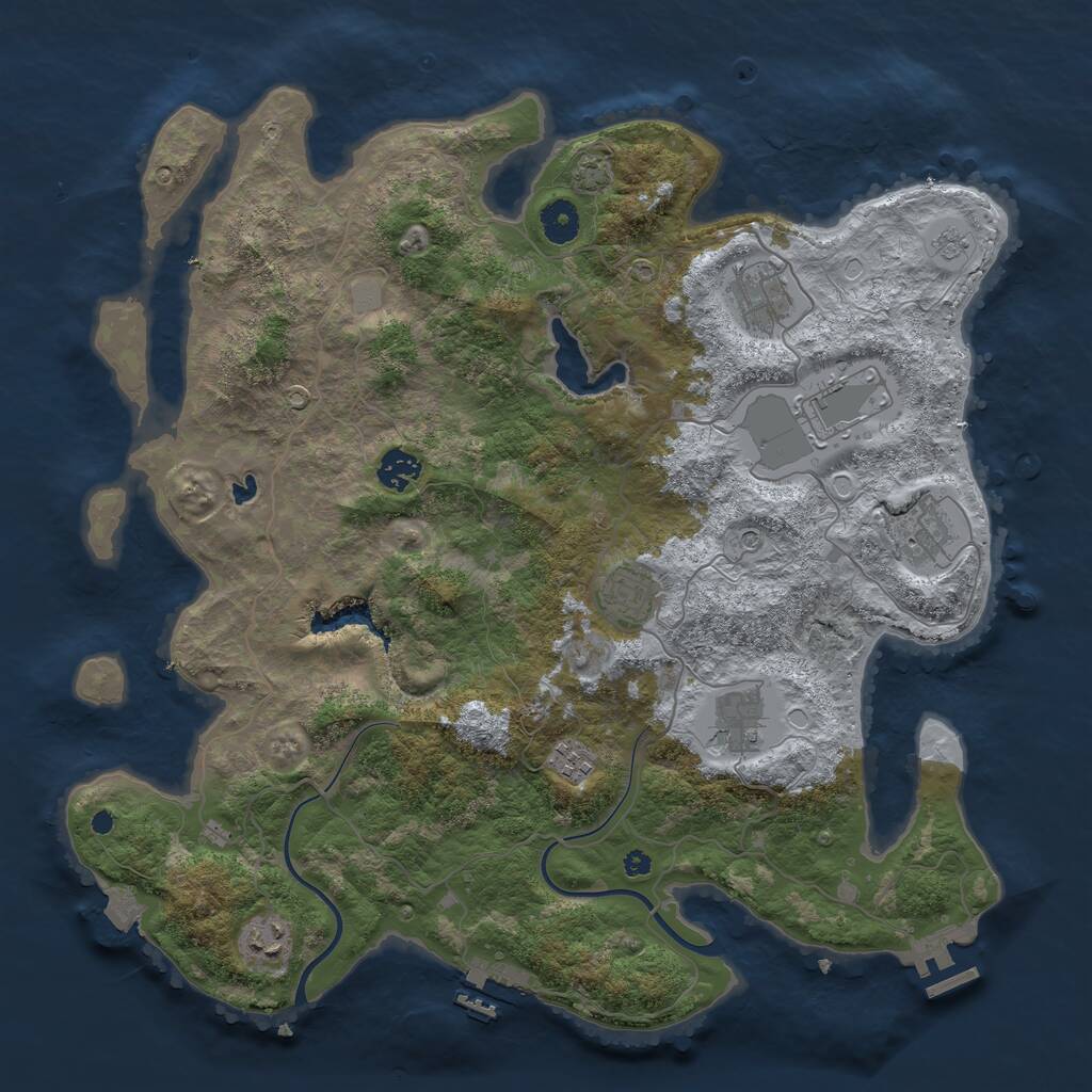Rust Map: Procedural Map, Size: 4000, Seed: 812833349, 14 Monuments