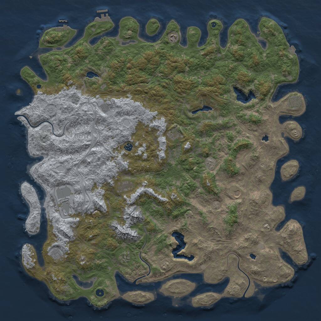 Rust Map: Procedural Map, Size: 6000, Seed: 6978, 17 Monuments