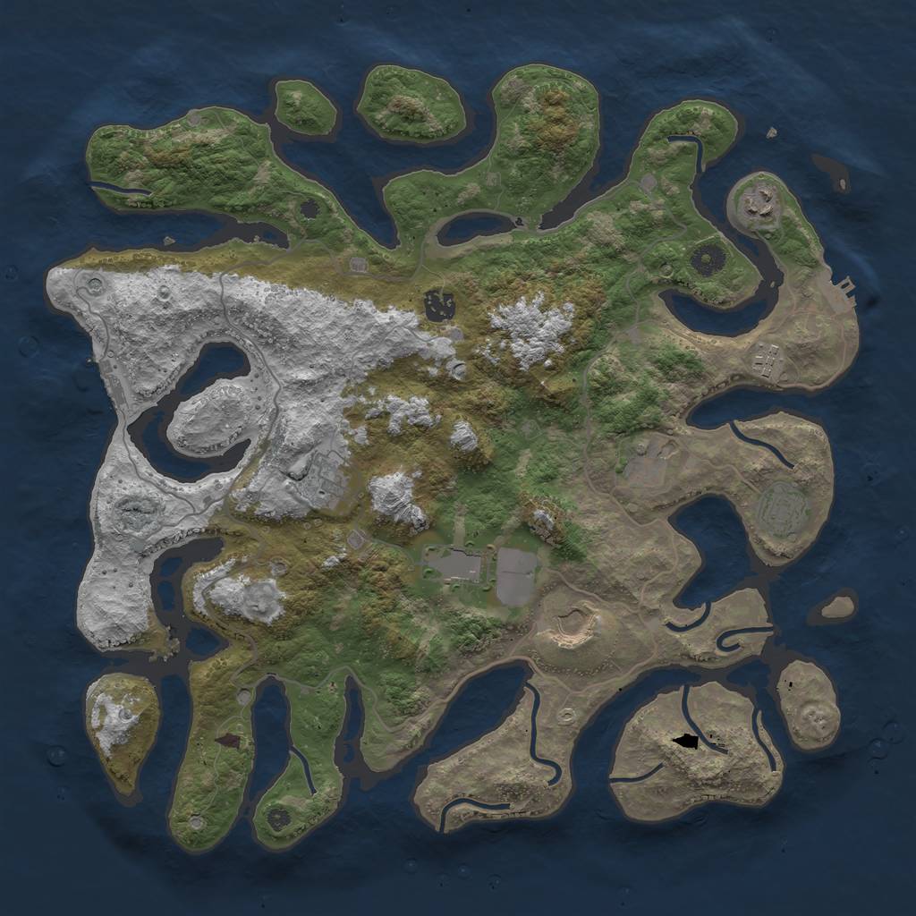 Rust Map: Procedural Map, Size: 4200, Seed: 675599884, 13 Monuments