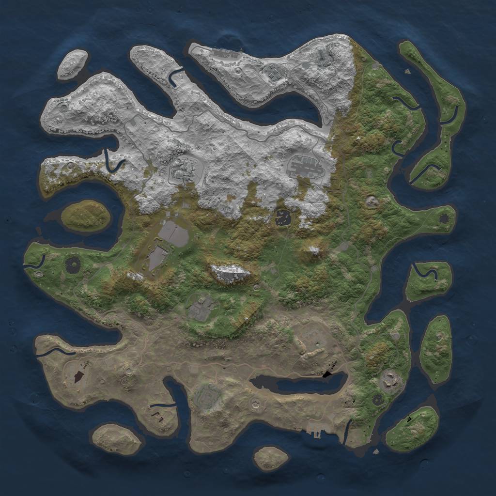 Rust Map: Procedural Map, Size: 4500, Seed: 705700, 15 Monuments