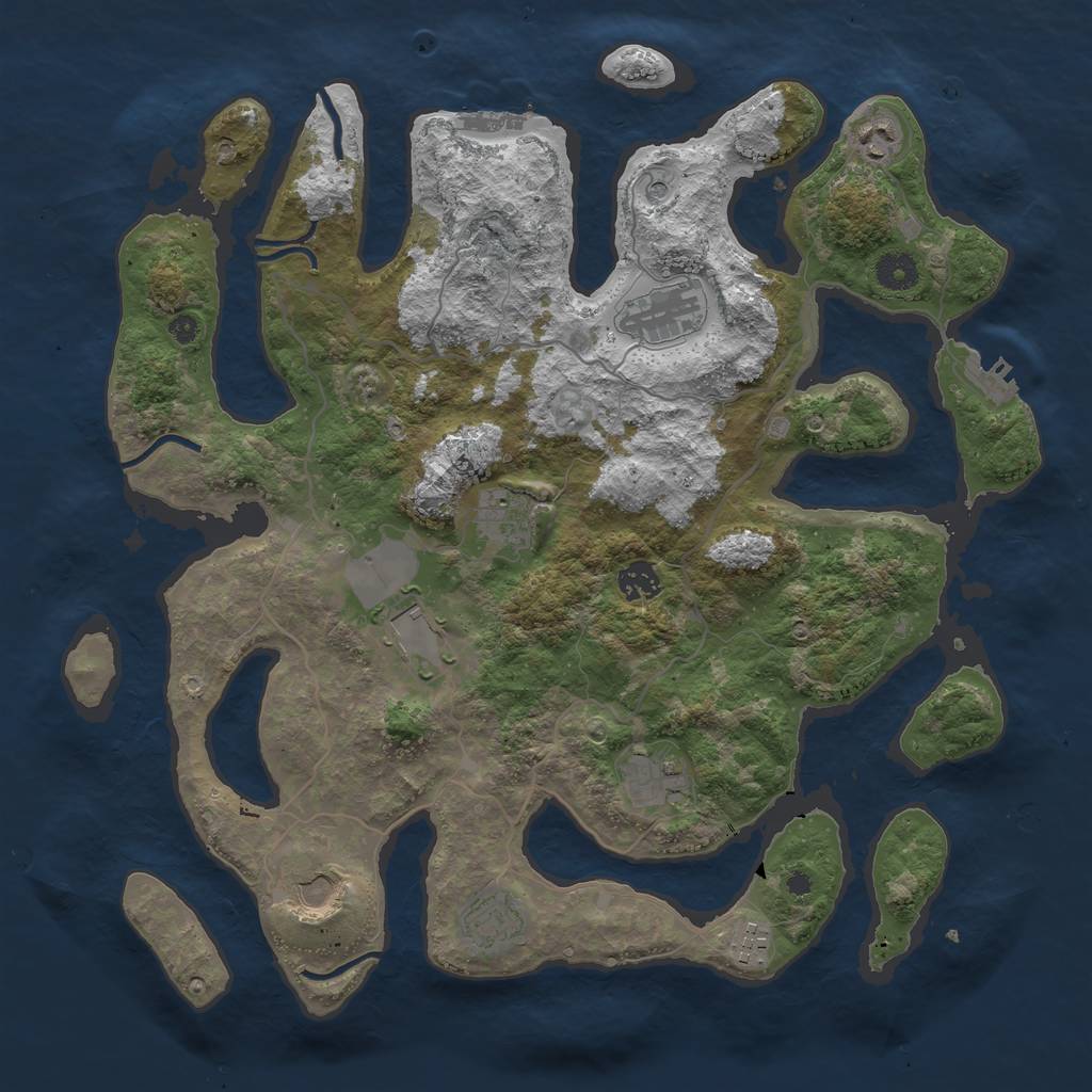 Rust Map: Procedural Map, Size: 4000, Seed: 330742, 14 Monuments