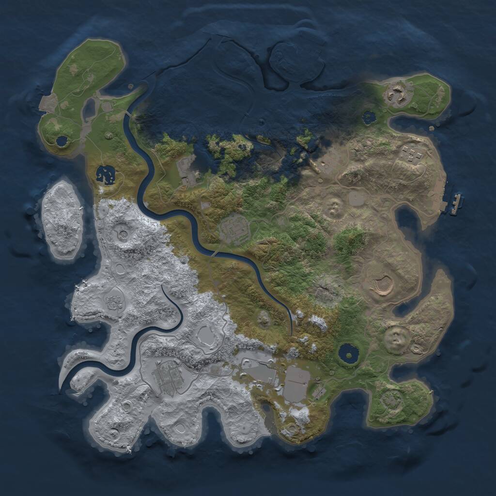 Rust Map: Procedural Map, Size: 3700, Seed: 539916583, 15 Monuments