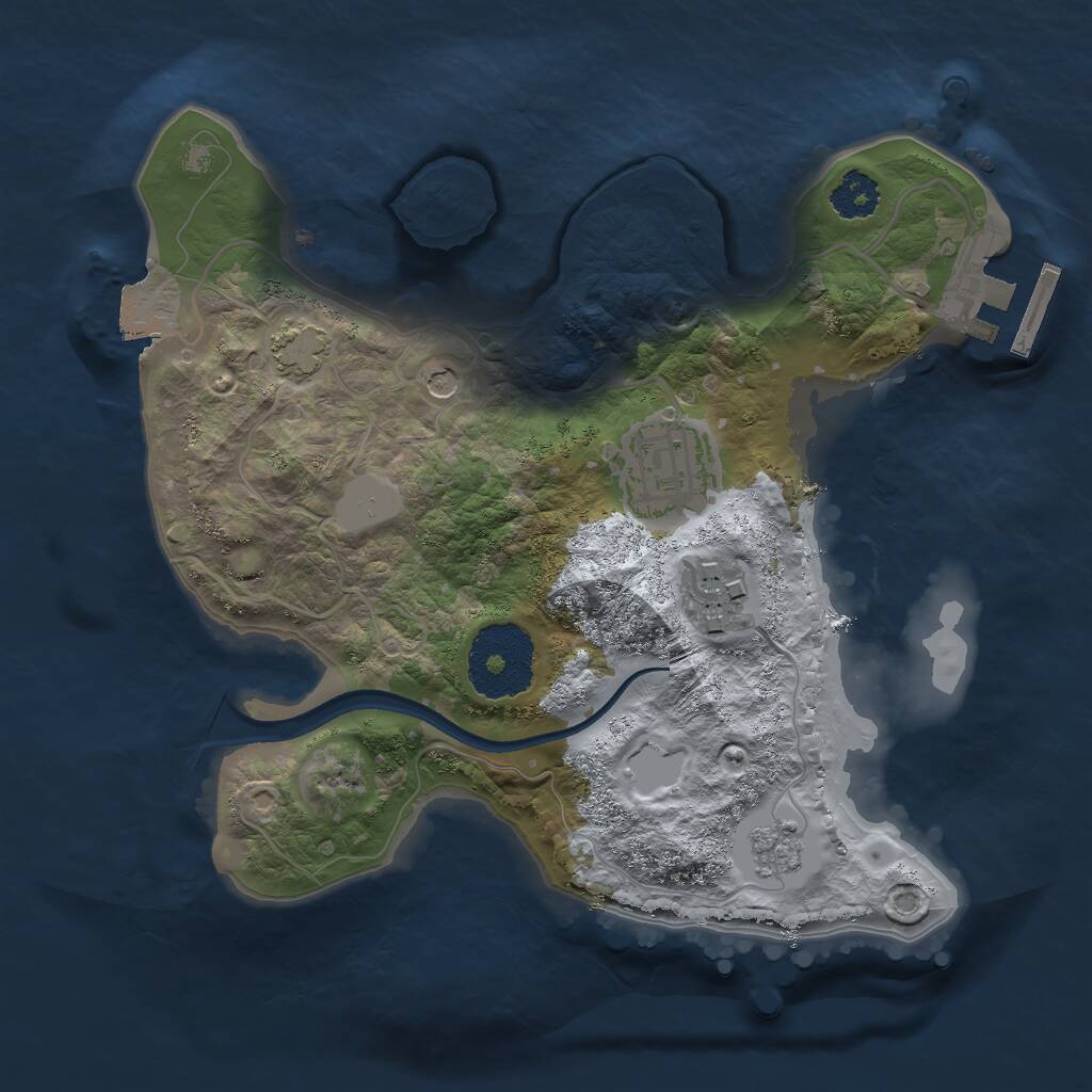 Rust Map: Procedural Map, Size: 2300, Seed: 53251323, 7 Monuments