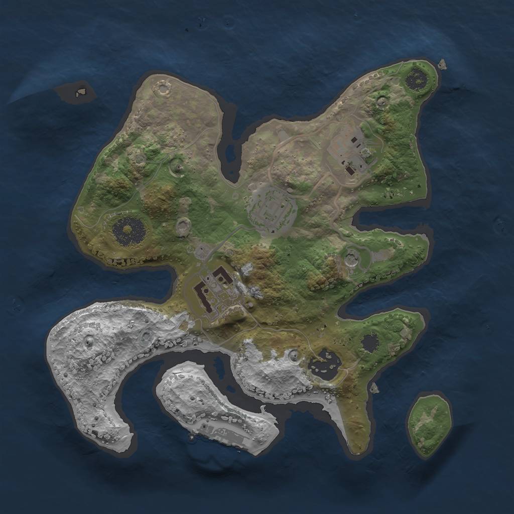 Rust Map: Procedural Map, Size: 2500, Seed: 1660811725, 8 Monuments