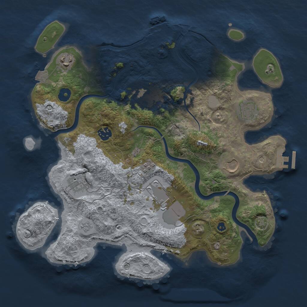 Rust Map: Procedural Map, Size: 3500, Seed: 441959, 14 Monuments