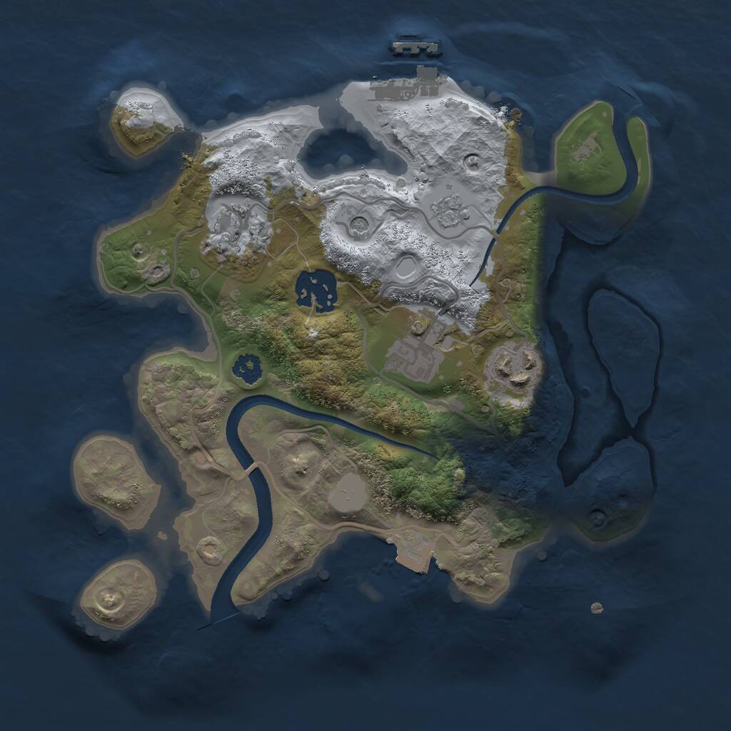 Rust Map: Procedural Map, Size: 2500, Seed: 12342424, 8 Monuments