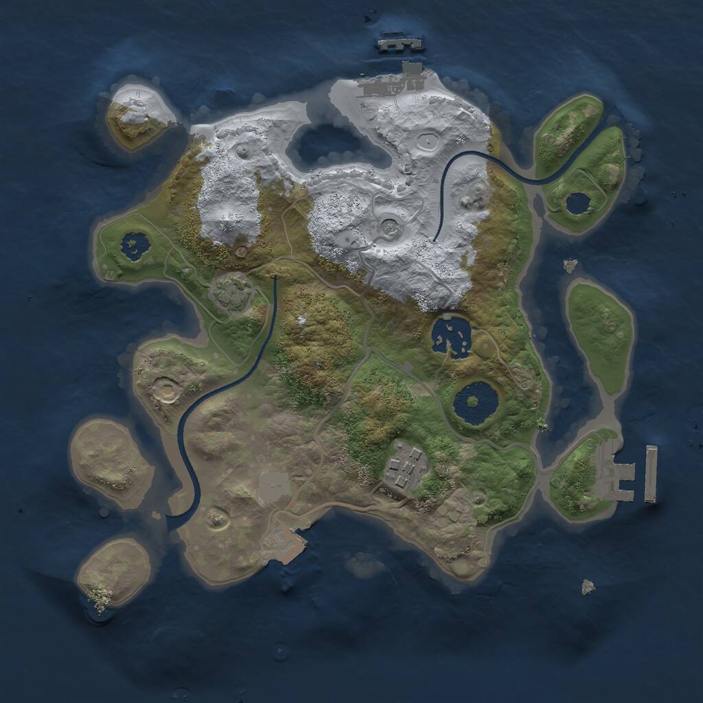 Rust Map: Procedural Map, Size: 2500, Seed: 12342424, 7 Monuments
