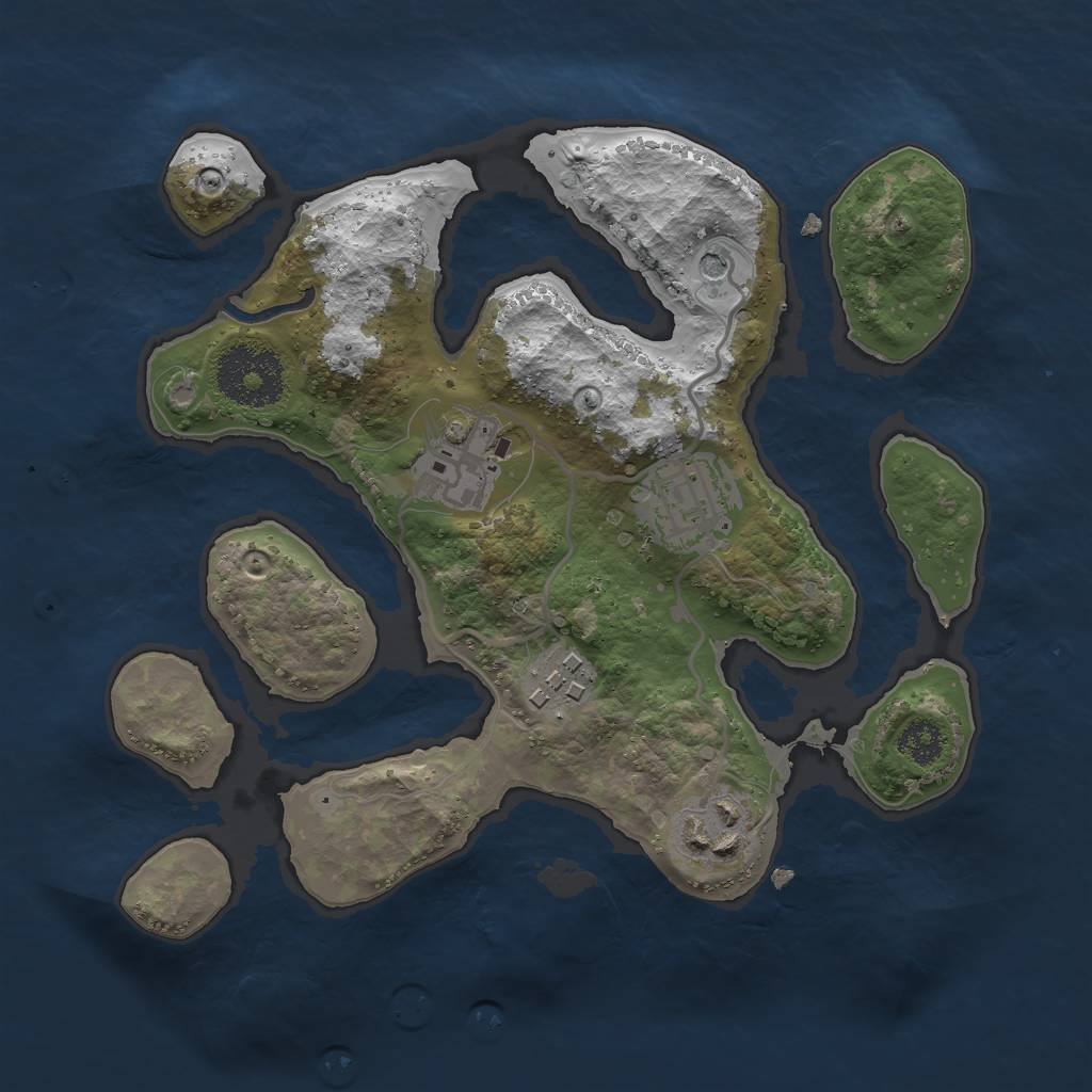 Rust Map: Procedural Map, Size: 2500, Seed: 12342424, 7 Monuments