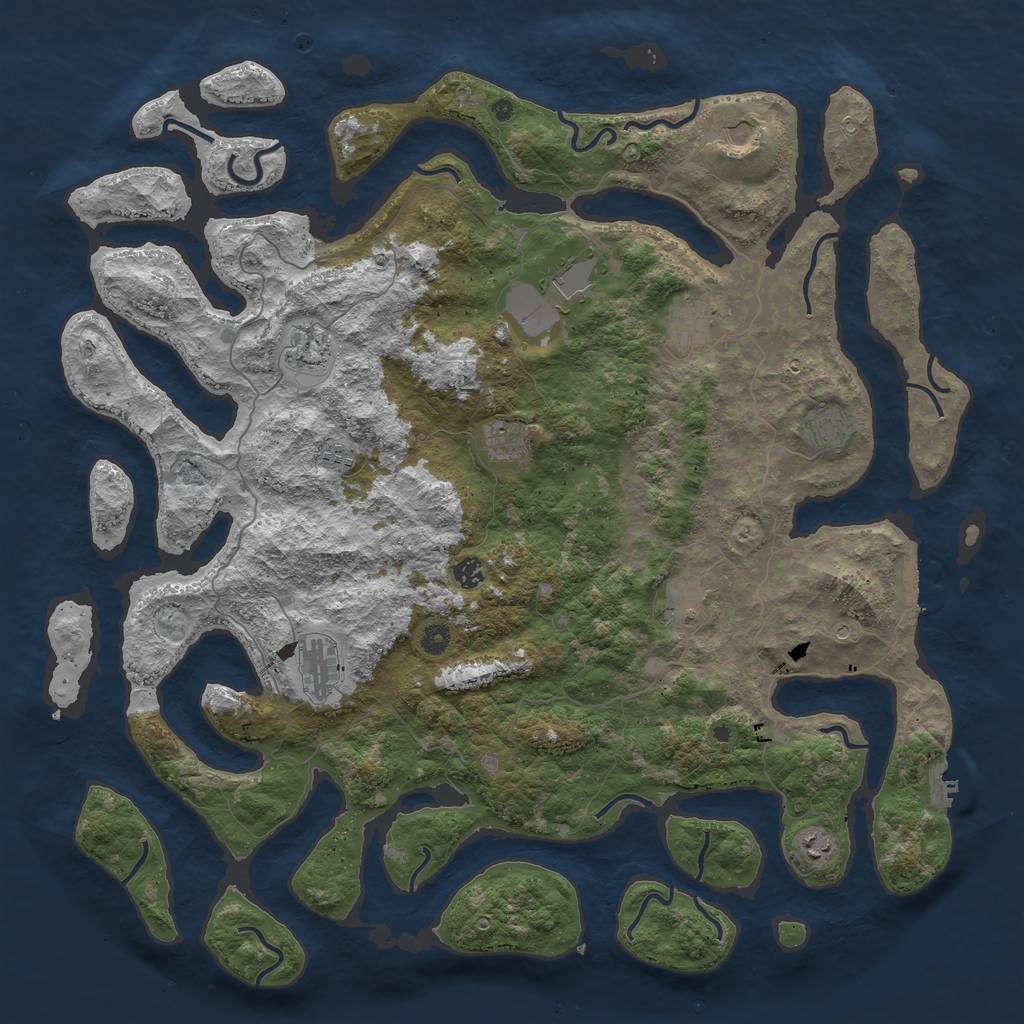 Rust Map: Procedural Map, Size: 5000, Seed: 12774, 16 Monuments