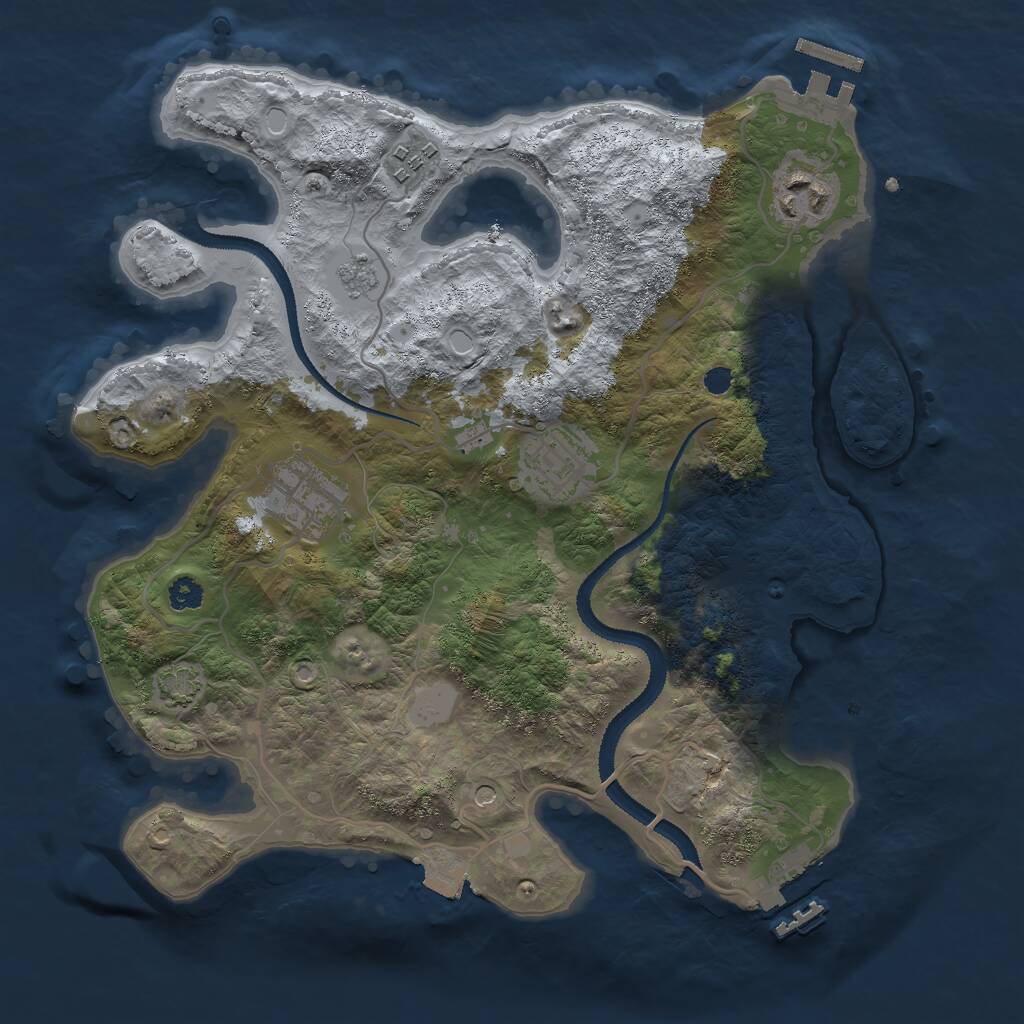 Rust Map: Procedural Map, Size: 3000, Seed: 1937795768, 10 Monuments