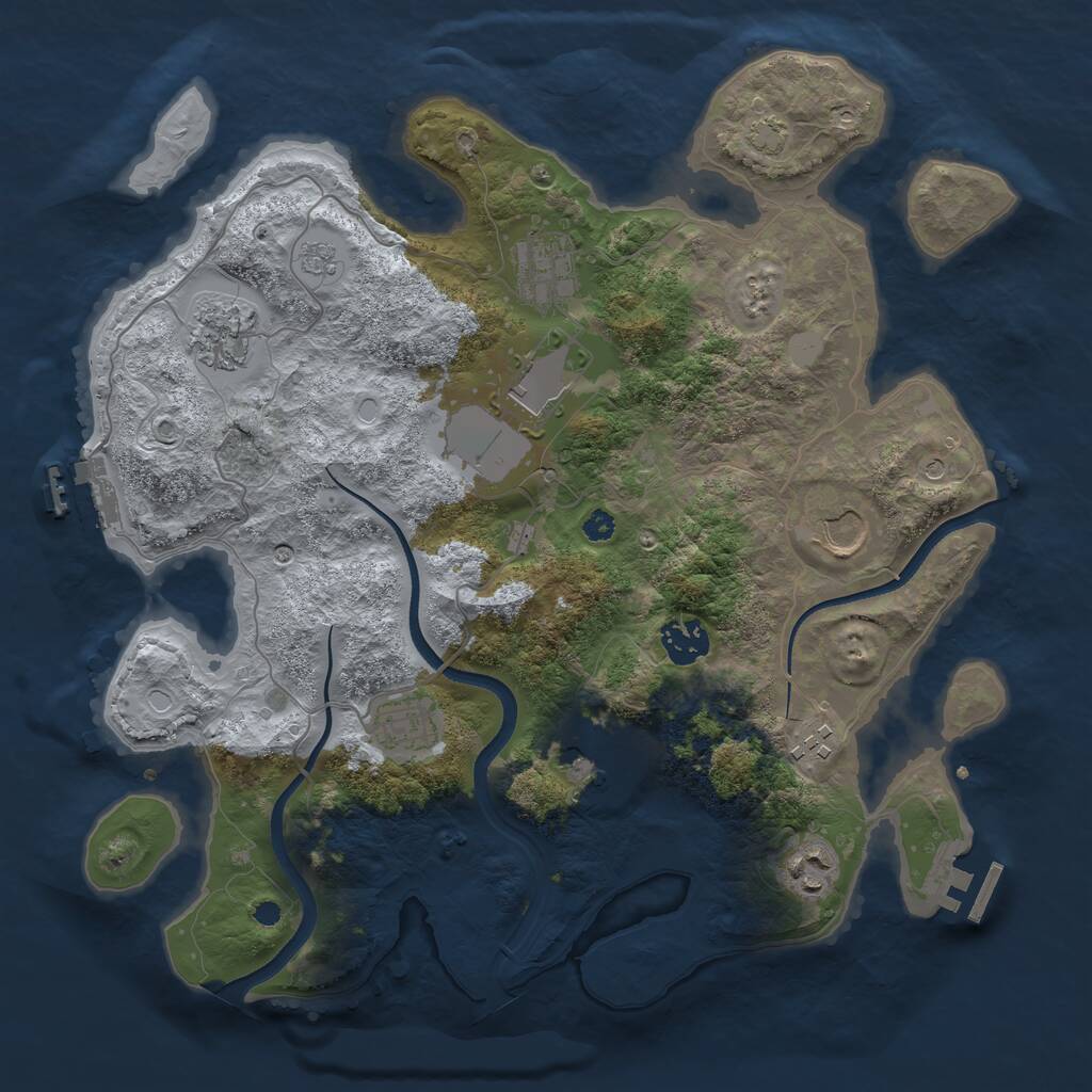 Rust Map: Procedural Map, Size: 3500, Seed: 145684, 15 Monuments