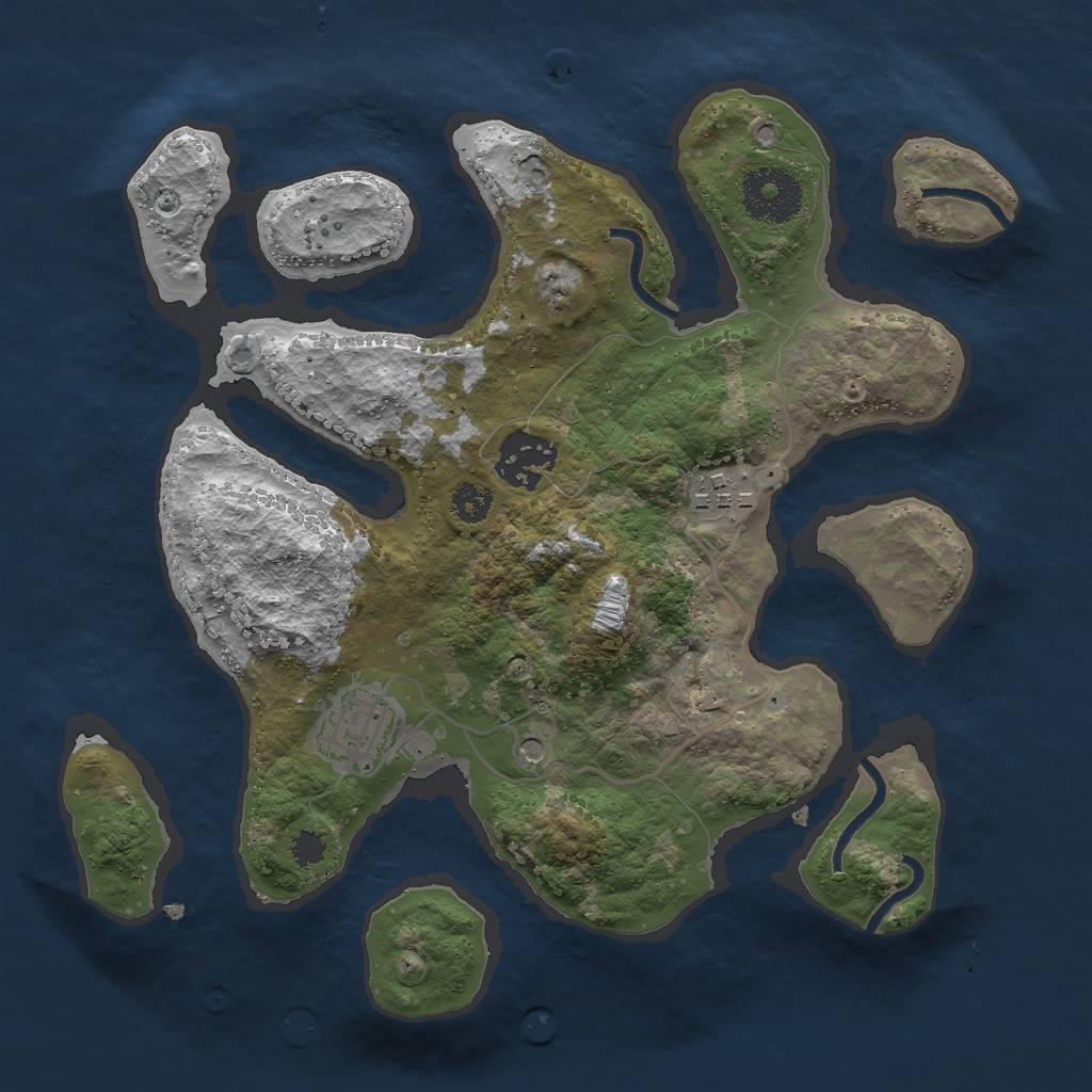 Rust Map: Procedural Map, Size: 2800, Seed: 120000, 6 Monuments