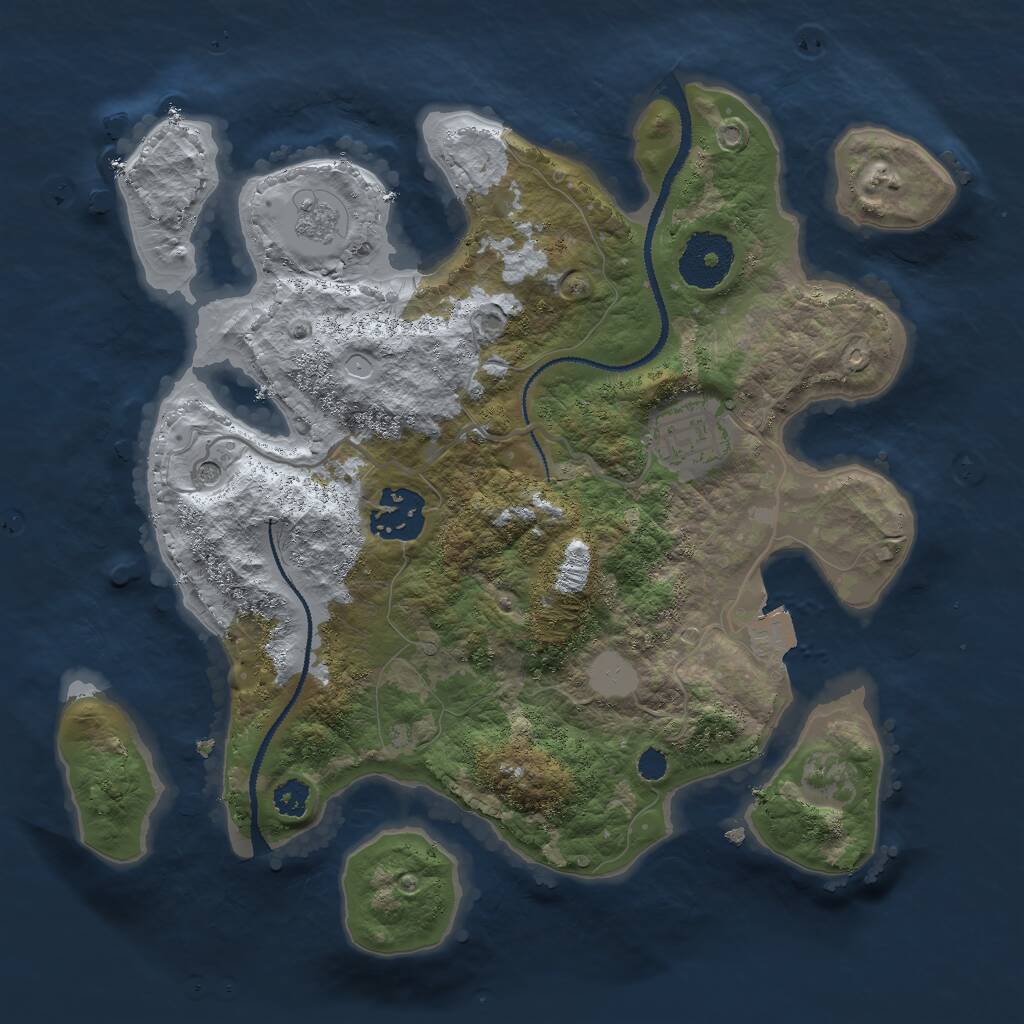 Rust Map: Procedural Map, Size: 2800, Seed: 120000, 5 Monuments