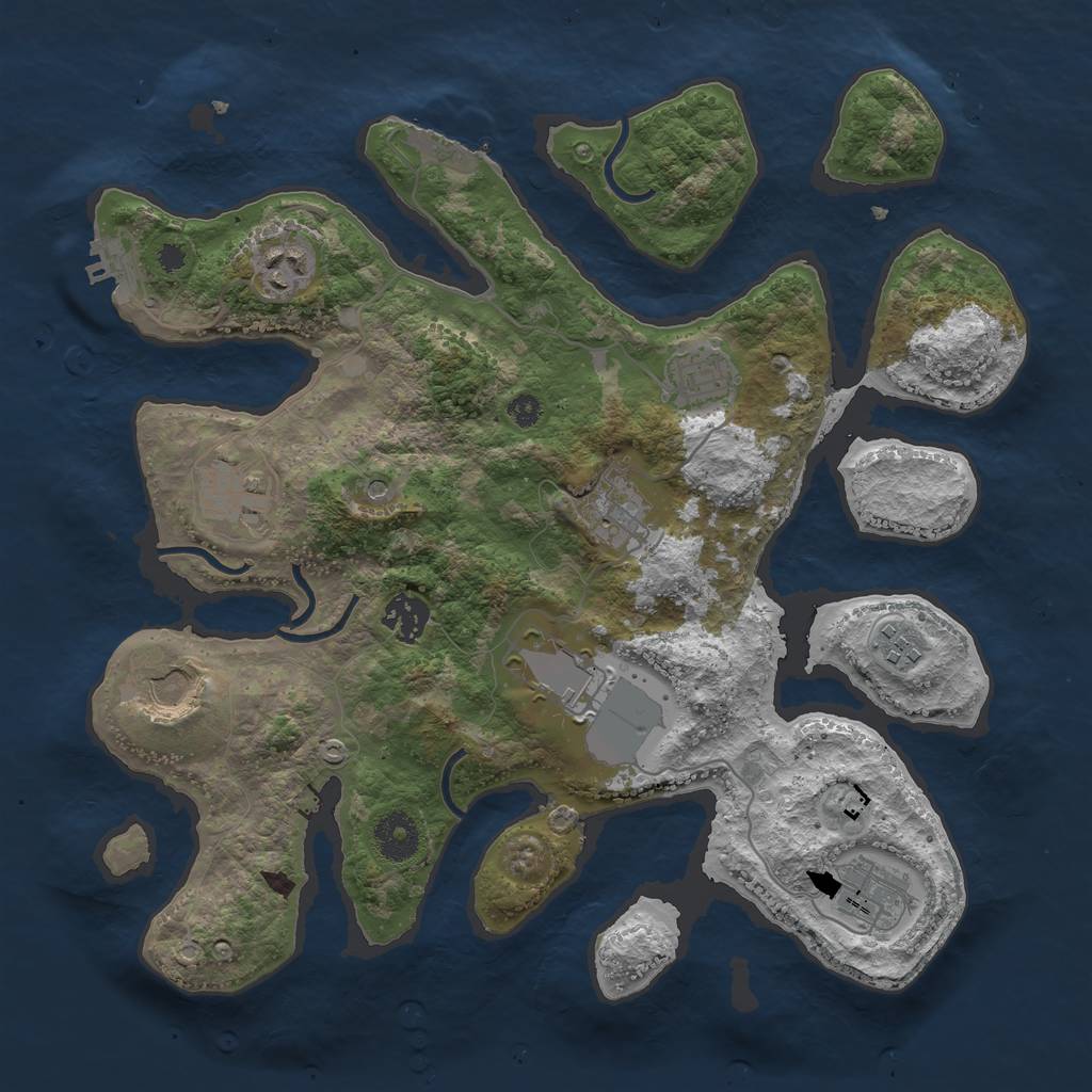 Rust Map: Procedural Map, Size: 3500, Seed: 118508, 14 Monuments