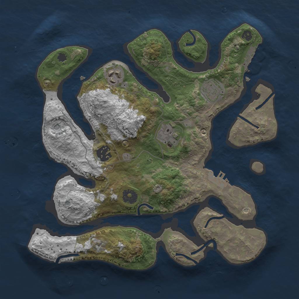 Rust Map: Procedural Map, Size: 3000, Seed: 1572364563, 9 Monuments