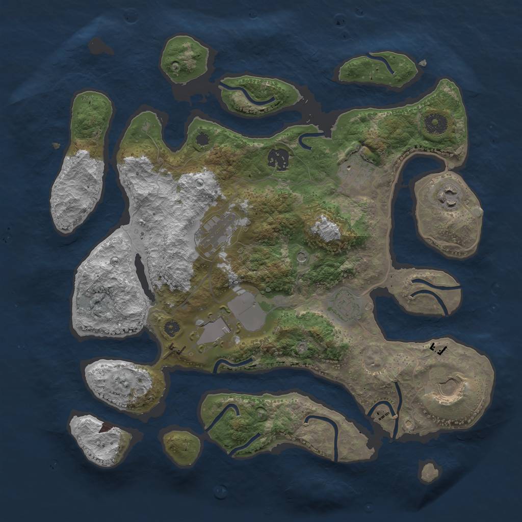 Rust Map: Procedural Map, Size: 3500, Seed: 139361, 10 Monuments